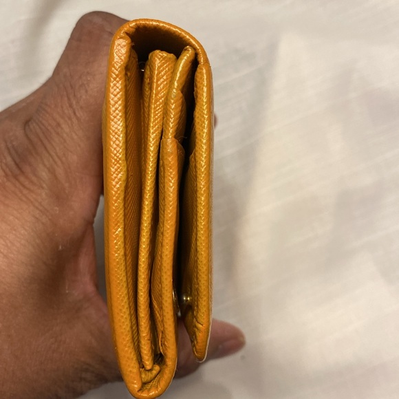 EUC - Prada Wallet Trifold Golden Yellow - Picture 9 of 12